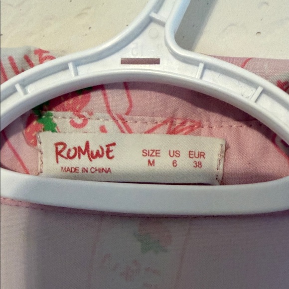 ROMWE Pink Strawberry Graphic Button Down Shirt - Picture 6 of 8